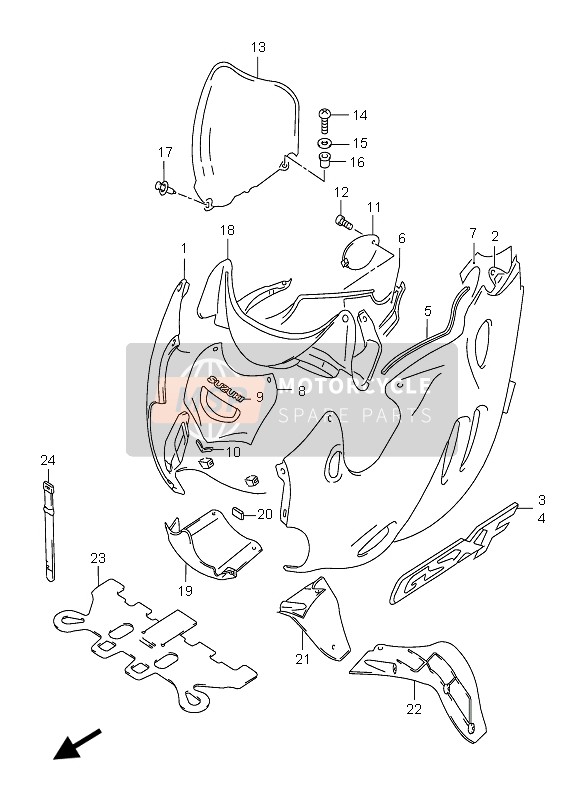 Suzuki GSX750F 2004 Cowling Body for a 2004 Suzuki GSX750F