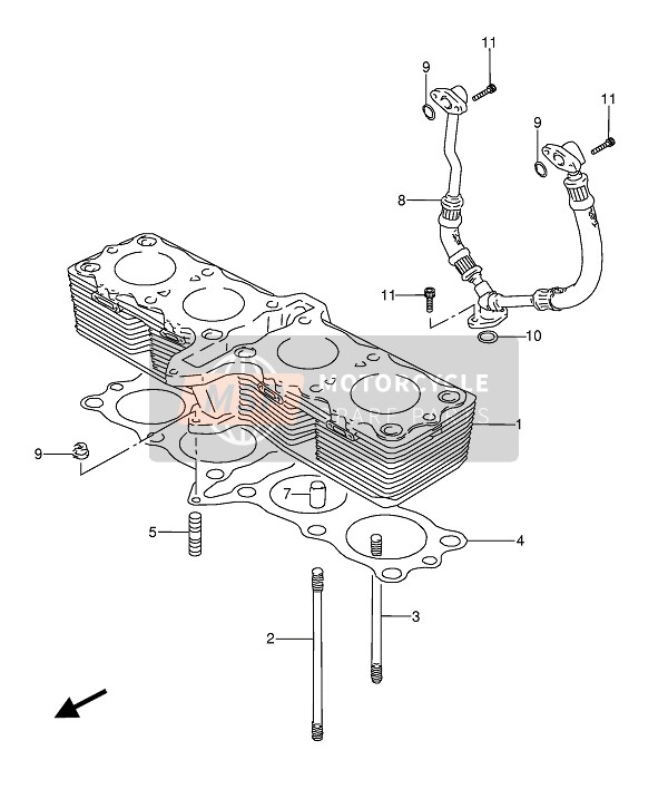 Suzuki GSX600F(U)(U2) 1988 Cylindre pour un 1988 Suzuki GSX600F(U)(U2)