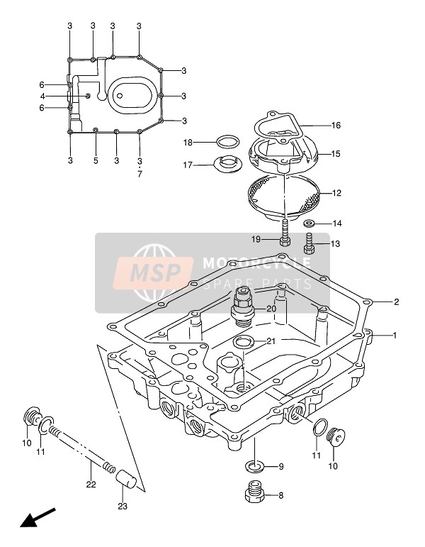 Suzuki GSX600F(U)(U2) 1988 Carter d'huile pour un 1988 Suzuki GSX600F(U)(U2)