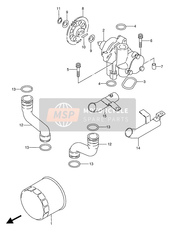 Suzuki GSX600F(U)(U2) 1988 La pompe à huile pour un 1988 Suzuki GSX600F(U)(U2)