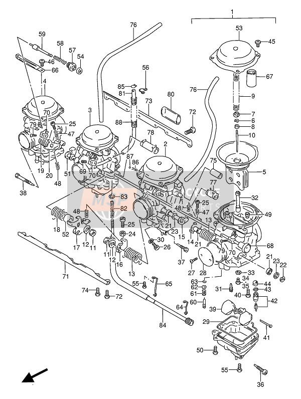 Suzuki GSX600F(U)(U2) 1988 Carburettor for a 1988 Suzuki GSX600F(U)(U2)