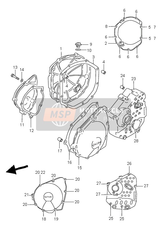 Suzuki GSX600F 1999 Crankcase Cover for a 1999 Suzuki GSX600F