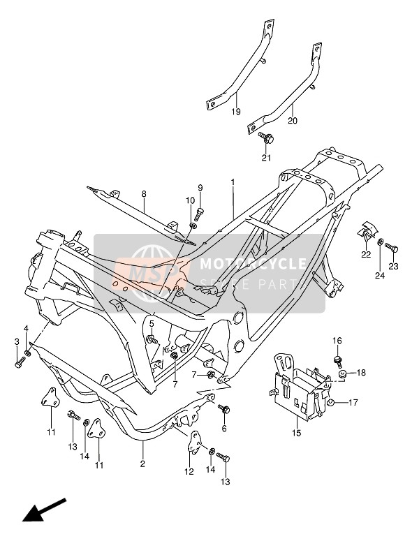 Suzuki GSX600F(U)(U2) 1988 Frame for a 1988 Suzuki GSX600F(U)(U2)