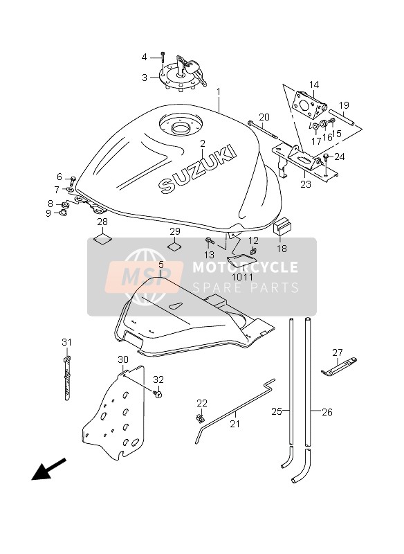 4411024F5013L, Tank Assy,Fuel(Silver), Suzuki, 0