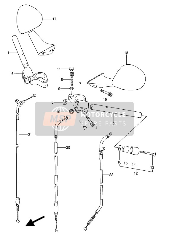 5615019C00, Handlebar, Lh, Suzuki, 0