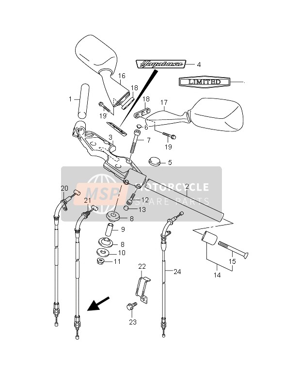 Suzuki GSX1300R HAYABUSA 2004 Handlebar for a 2004 Suzuki GSX1300R HAYABUSA