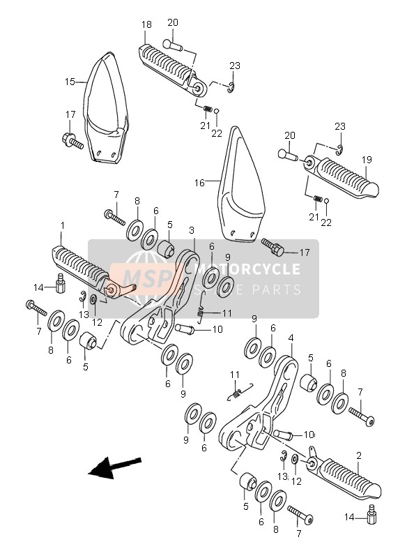 Suzuki GSX600F 1999 Repose Pieds pour un 1999 Suzuki GSX600F