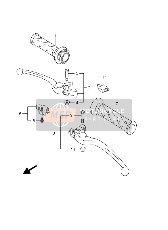 Suzuki GSX1300R HAYABUSA 2004 Leva della maniglia per un 2004 Suzuki GSX1300R HAYABUSA