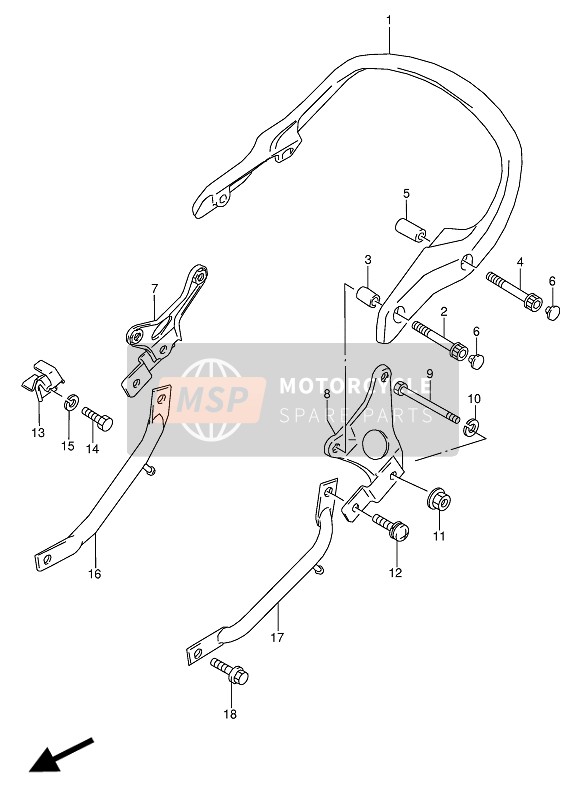 Suzuki GSX600F(U)(U2) 1988 Poignée du cavalier pour un 1988 Suzuki GSX600F(U)(U2)