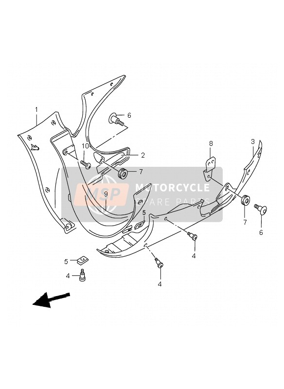 9447008F00Y4P, Cowling, Under Rh  (Gray), Suzuki, 0