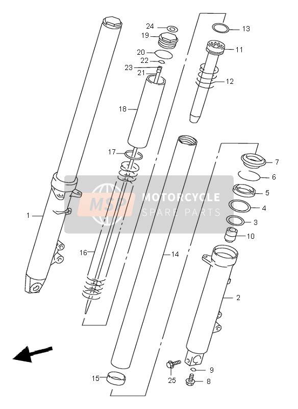 5110408F00, Damper Assy, Front Fork  Lh, Suzuki, 0