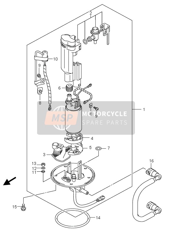 Suzuki GSX-R600 2004 KRAFTSTOFFPUMPE für ein 2004 Suzuki GSX-R600