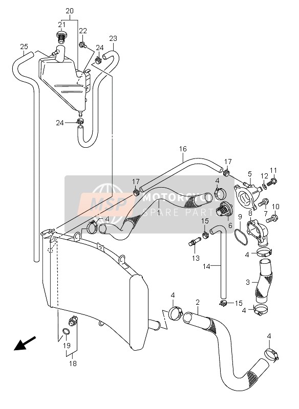 1785129G00, Hose, Radiator Inlet, Suzuki, 0