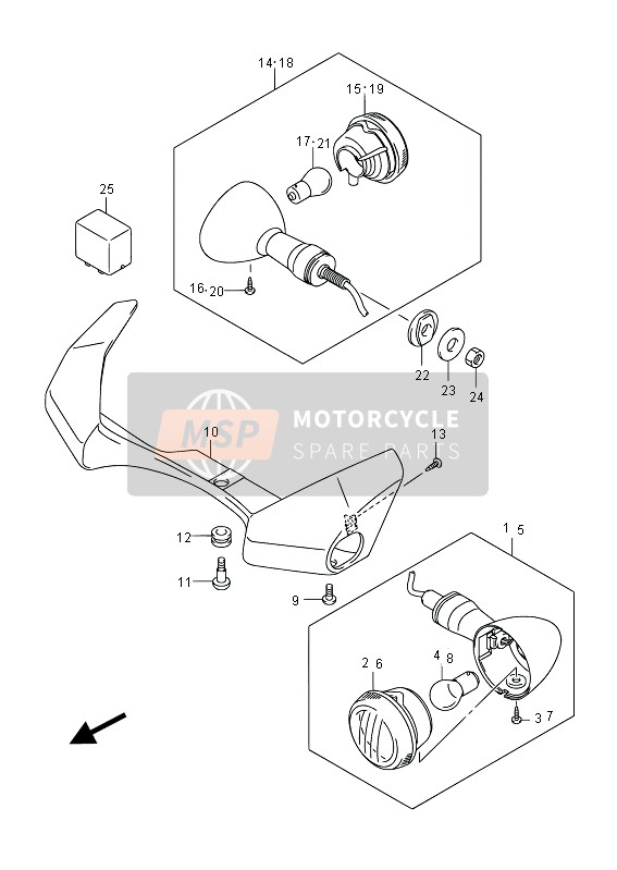 Richtingaanwijzer lamp (VZR1800ZUF E19)