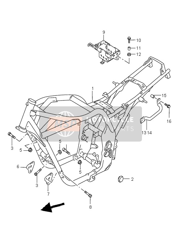 0918008100, Spacer 2ND Muffler (8.6X12X17.5), Suzuki, 1