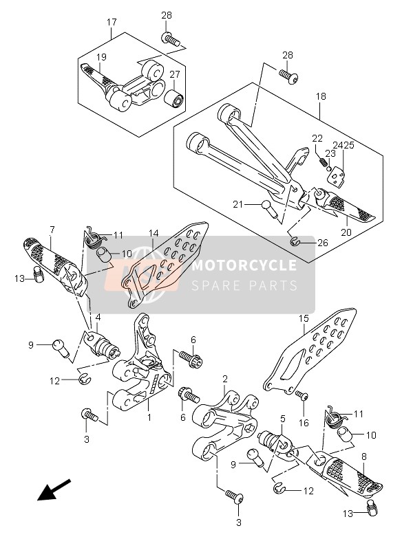 4352129G00, Bracket, Front Footrest  Lh, Suzuki, 0