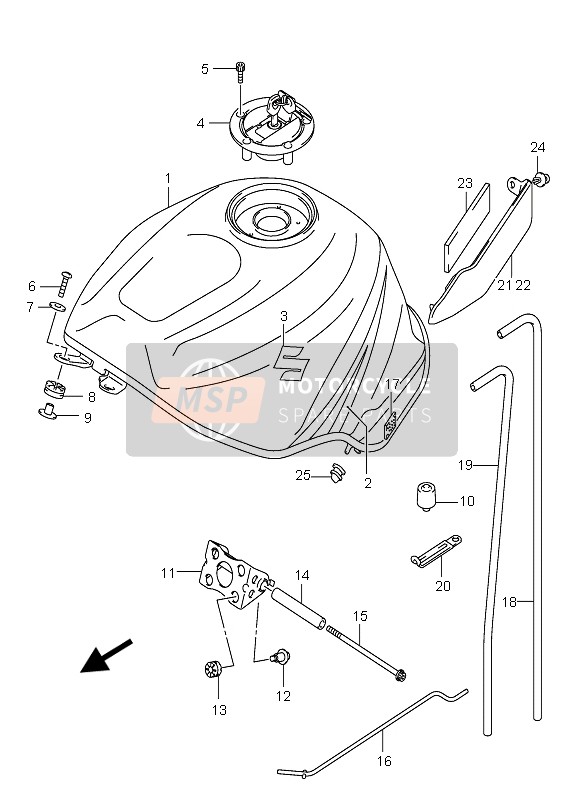 Suzuki GSX-R600 2004 Fuel Tank for a 2004 Suzuki GSX-R600