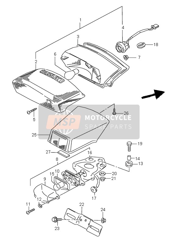 3592700A10, Supporto Targa, Suzuki, 1