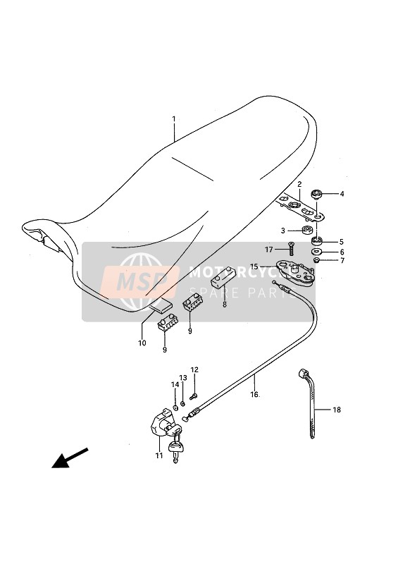 4528048B10, Cable, Seat Lock, Suzuki, 0