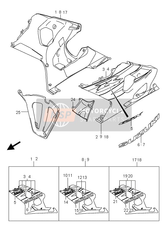 6818129G01YBD, Emblem,R(LR5), Suzuki, 2