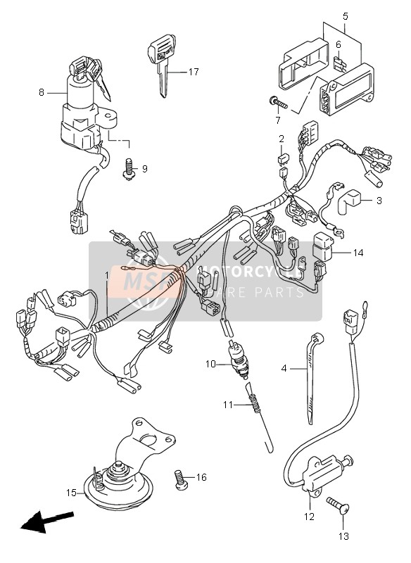 Suzuki GSX600F 1995 Arnés de cableado para un 1995 Suzuki GSX600F