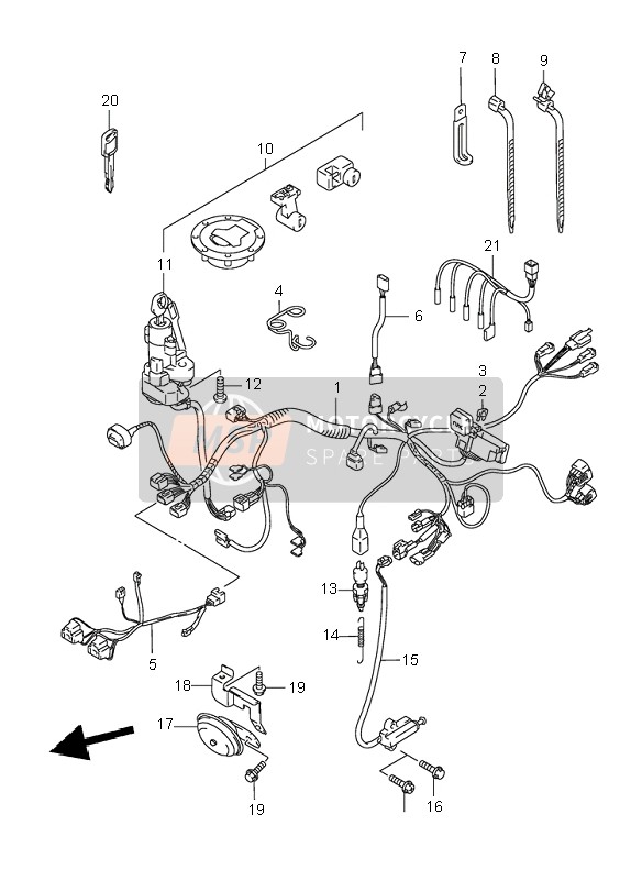 Suzuki GSX750F 1999 Wiring Harness for a 1999 Suzuki GSX750F