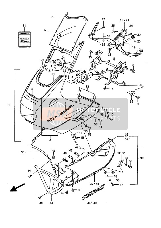 Suzuki GSX1100F 1988 Cowling (24V-24D) for a 1988 Suzuki GSX1100F