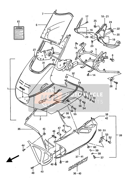 9447048B00, Cover,Cowling Lwr,R, Suzuki, 0