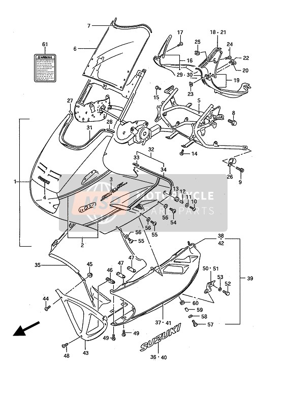 Suzuki GSX1100F 1988 Cowling (9WV) for a 1988 Suzuki GSX1100F