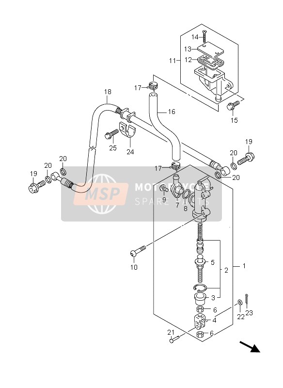 Suzuki GSX-R600 2004 Rear Master Cylinder for a 2004 Suzuki GSX-R600