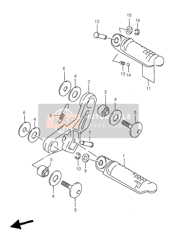 Suzuki GSX600F 1995 Footrest for a 1995 Suzuki GSX600F