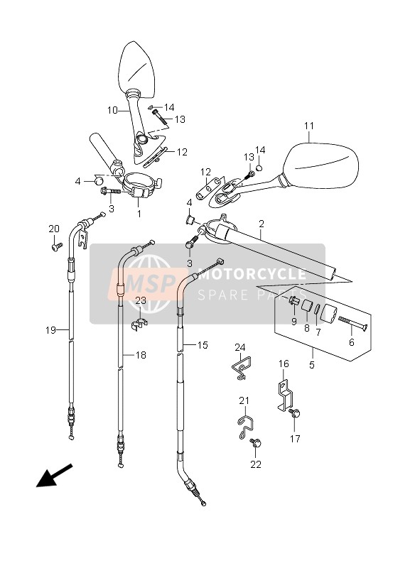 5863129G00, Geleider,Kabel, Suzuki, 2