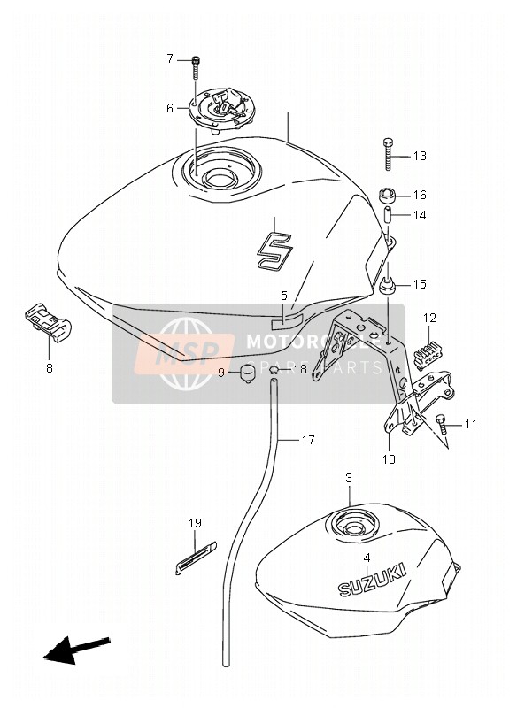 Suzuki GSX600F 1995 Fuel Tank for a 1995 Suzuki GSX600F