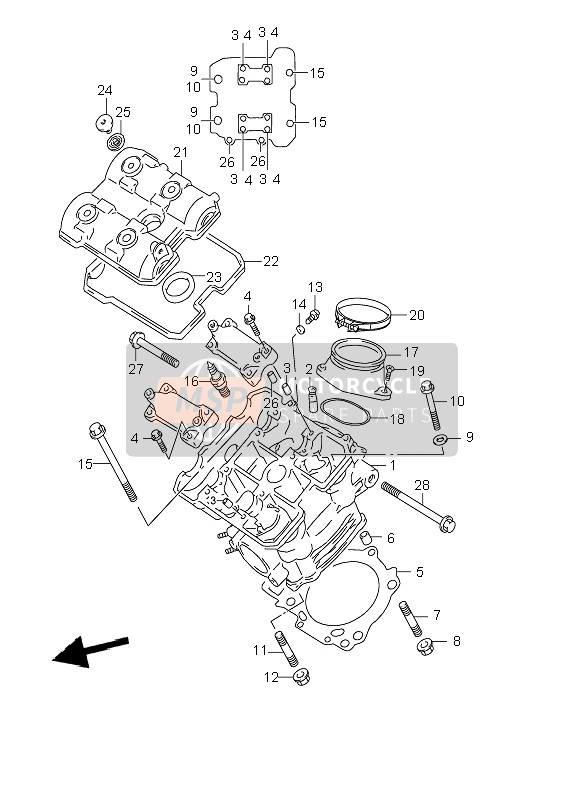 Suzuki TL1000R 1999 Cylinder Head for a 1999 Suzuki TL1000R