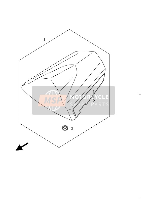 4550030G00YBD, Box Assy, Seat Tail  (White), Suzuki, 0