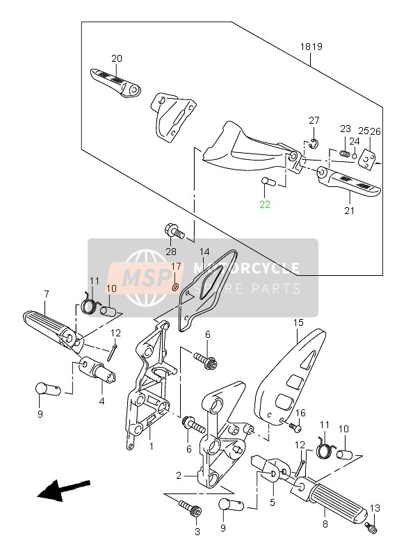 4357002F01, Quard, Footrest Rh, Suzuki, 1