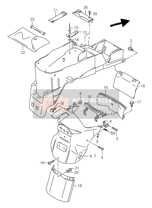 6311102FA1, Achterspatbord, Suzuki, 4