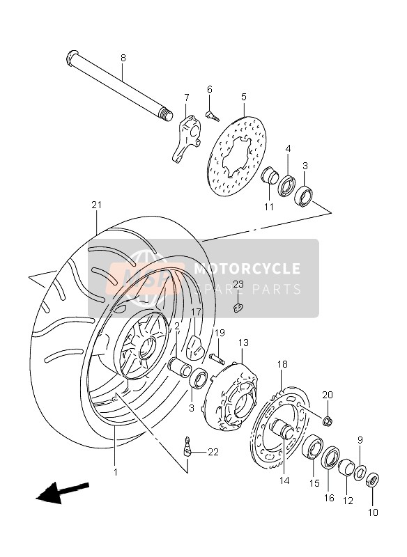 6411133E11Y6G, Wheel, Rear (17XMT6.00)  (Silver), Suzuki, 0