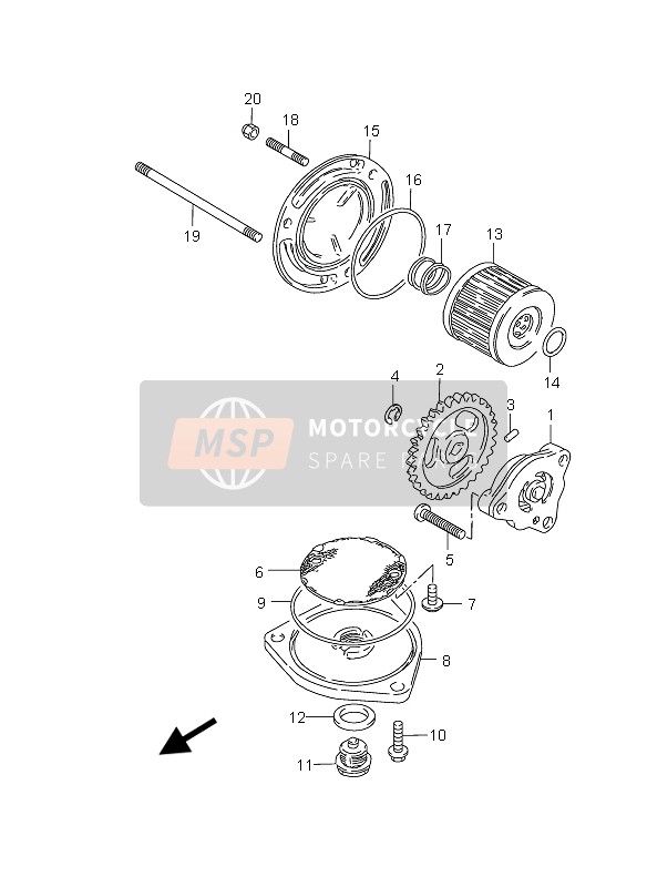 Suzuki GZ125 MARAUDER 2004 La pompe à huile pour un 2004 Suzuki GZ125 MARAUDER