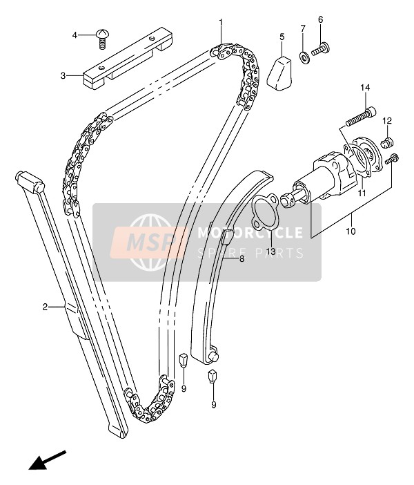 Suzuki GS500E(U) 1989 Nokkenasketting voor een 1989 Suzuki GS500E(U)