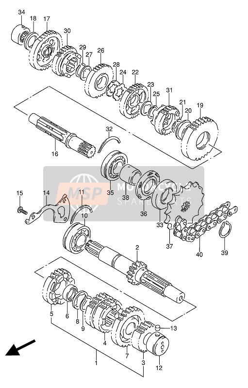 2433144003, Gear, 3RD Driven (NT:29), Suzuki, 1