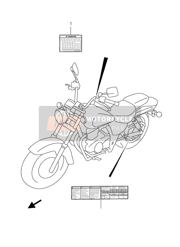 Suzuki GZ125 MARAUDER 2004 Étiquette pour un 2004 Suzuki GZ125 MARAUDER