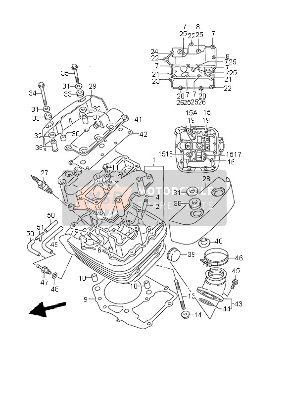 1110110F10, Head Assy, Cylinder  Front, Suzuki, 0