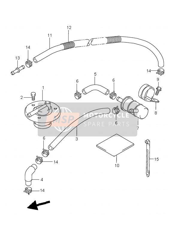 Suzuki VL1500 INTRUDER LC 1999 Filtre à carburant pour un 1999 Suzuki VL1500 INTRUDER LC