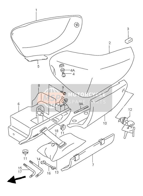 Suzuki VL1500 INTRUDER LC 1999 Frame Cover for a 1999 Suzuki VL1500 INTRUDER LC