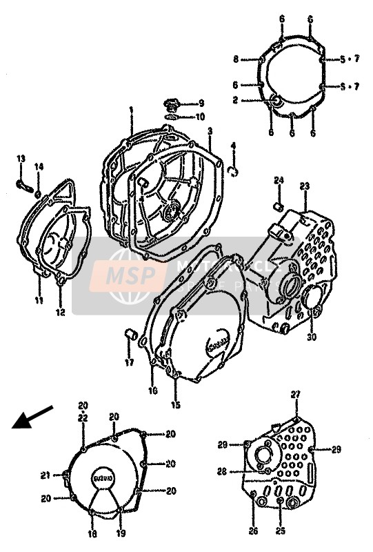 Suzuki GSX750F 1989 Couvercle de carter pour un 1989 Suzuki GSX750F