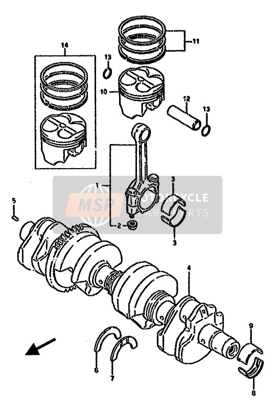 Suzuki GSX750F 1989 Crankshaft for a 1989 Suzuki GSX750F