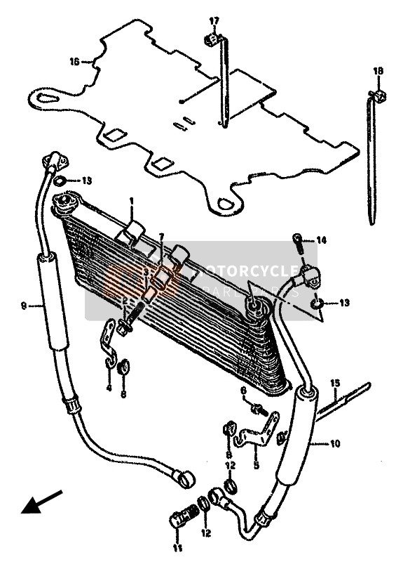 Suzuki GSX750F 1989 Oil Cooler for a 1989 Suzuki GSX750F