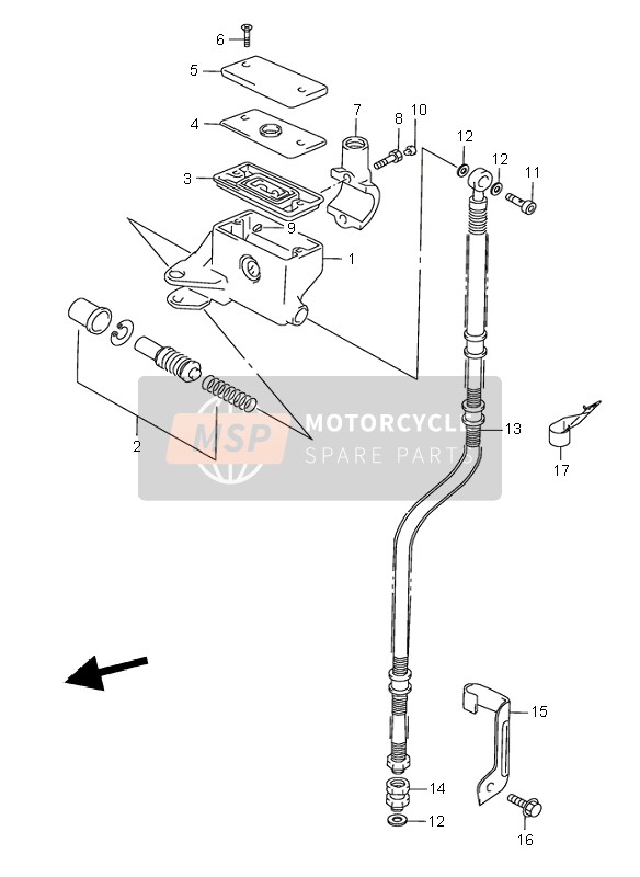 Suzuki VL1500 INTRUDER LC 1999 Front Master Cylinder for a 1999 Suzuki VL1500 INTRUDER LC