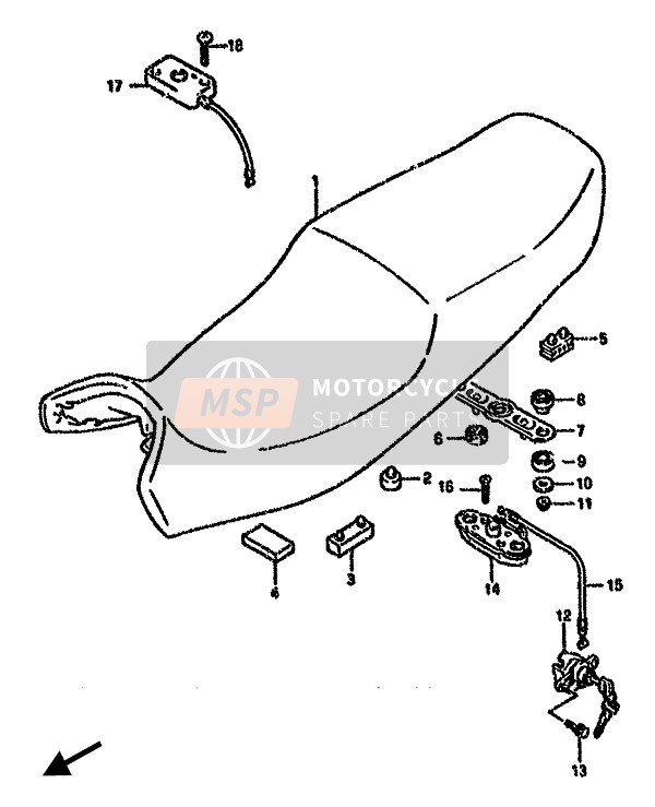 Suzuki GSX750F 1989 Seat for a 1989 Suzuki GSX750F